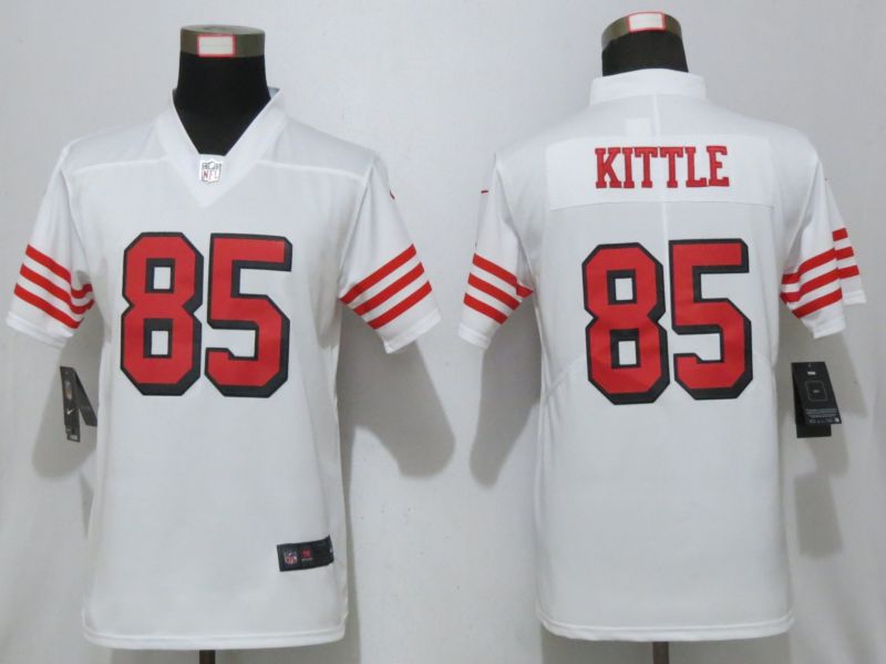 Women San Francisco 49ers #85 Kittle Nike White 2019 Color Rush Vapor Untouchable Elite Player Jersey->san francisco 49ers->NFL Jersey